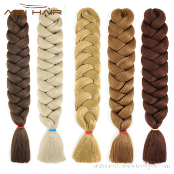 Aisi Hair Top Quality 82 Inch 165g Braid Hair Low Temperature Flame Retardant Fiber Braiding Hair Extension For Black Women